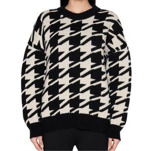ANINE BING Houndstooth knitted sweater
